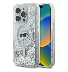 Чехол Karl Lagerfeld Liquid Glitter Choupette Head для iPhone 16 Pro Transparent with MagSafe (KLHMP16LLGCHSGH)