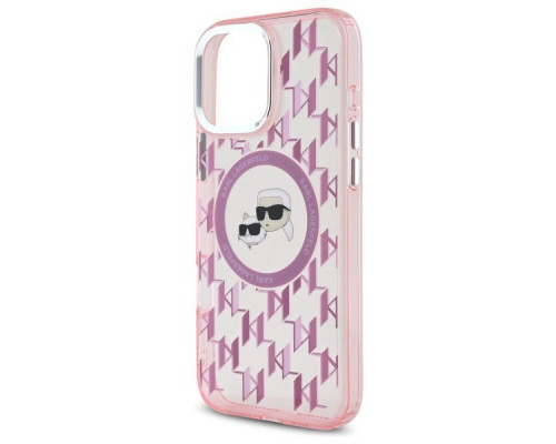 Чехол Karl Lagerfeld IML Monogram Karl & Choupette Head для iPhone 16 Pro Max Pink with MagSafe (KLHMP16XHMCKMHP)