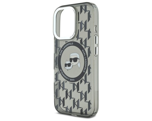 Чехол Karl Lagerfeld IML Monogram Karl & Choupette Head для iPhone 16 Pro Black with MagSafe (KLHMP16LHMCKMHK)