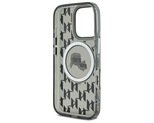 Чехол Karl Lagerfeld IML Monogram Karl & Choupette Head для iPhone 16 Pro Black with MagSafe (KLHMP16LHMCKMHK)