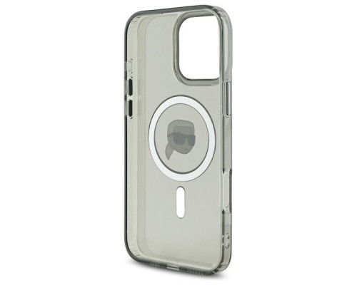 Чехол Karl Lagerfeld IML Metal Karl Head для iPhone 16 Pro Black with MagSafe (KLHMP16LHLSKIK)