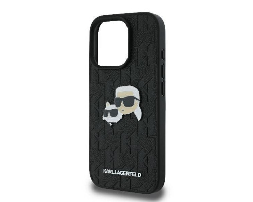 Чехол Karl Lagerfeld Monogram Karl & Choupette Head Pin для iPhone 16 Pro Max Black (KLHCP16XPGKLKCPK)