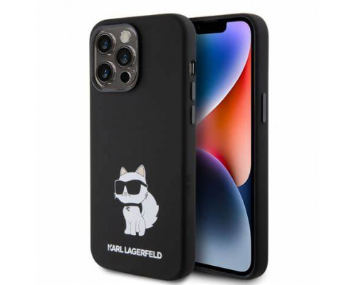 Чехол Karl Lagerfeld Silicone Karl & Choupette Ring для iPhone 16 Pro Max Black with MagSafe (KLHMP16XSCMKCRHK)