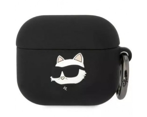 Чехол Karl Lagerfeld Silicone Choupette Head 3D для AirPods 3 Black (KLA3RUNCHK)