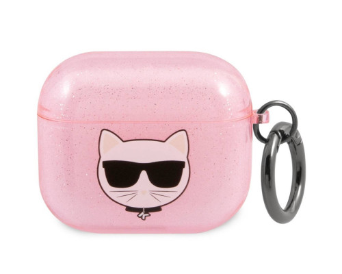 Чехол Karl Lagerfeld Glitter Choupette для AirPods 3 Pink (KLA3UCHGP)