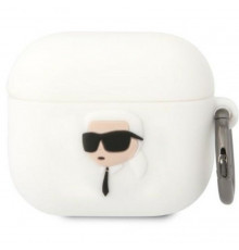 Чехол Karl Lagerfeld Silicone Karl Head 3D для AirPods Pro 2 White (KLAP2RUNIKH)