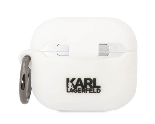 Чехол Karl Lagerfeld Silicone Karl Head 3D для AirPods Pro 2 White (KLAP2RUNIKH)