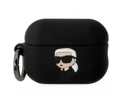 Чехол Karl Lagerfeld Silicone Karl Head 3D для AirPods Pro 2 Black (KLAP2RUNIKK)