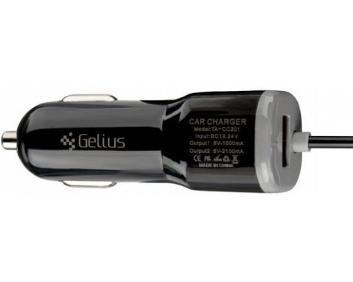 Автомобильное зарядное устройство Gelius Ultra Edition USB + MicroUSB 2.1A Black