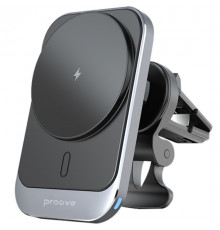 Автодержатель с беспроводной зарядкой Proove Square Magnetic Pro 15W Gray (WHSP15010004)