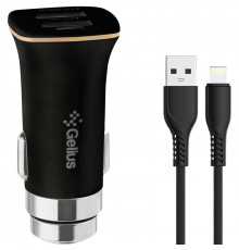 Автомобильное зарядное устройство Gelius Apollo 2USB 3.1A 15W+Lightning