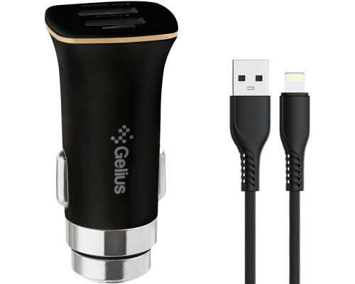 Автомобильное зарядное устройство Gelius Apollo 2USB 3.1A 15W+Lightning
