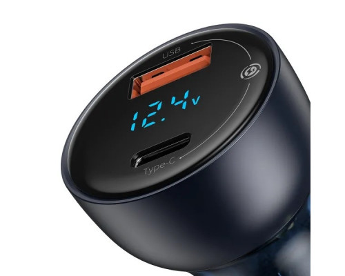 Автомобильное зарядное устройство Baseus Particular Digital Displey USB+Type-c 65W
