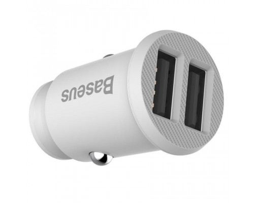 Автомобильное зарядное устройство Baseus Grain 3.1A 2USB White
