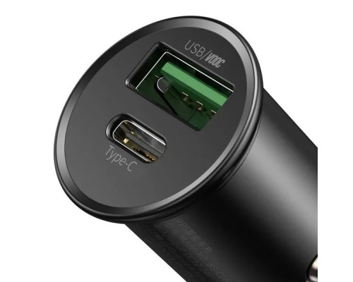 Автомобильное зарядное устройство Baseus Circular Metal PPS 30W USB+Type-C