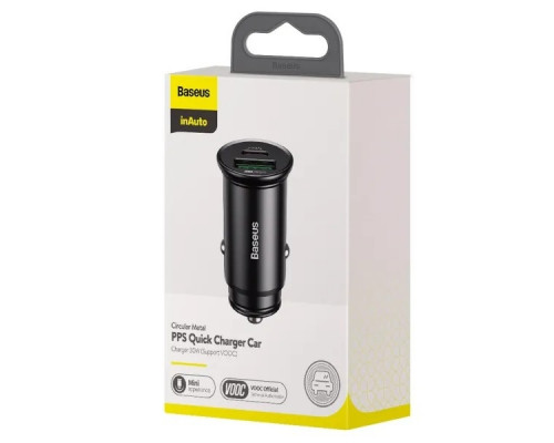 Автомобильное зарядное устройство Baseus Circular Metal PPS 30W USB+Type-C