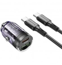 Автомобильное зарядное устройство Borofone BZ29A PD/QC 36W Type-C/Type-C Purple