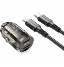Автомобильное зарядное устройство Borofone BZ29B PD36W + Type-C to Lightning Transparent