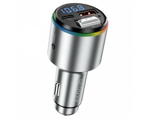Автомобильное зарядное устройство Proove FM Launcher Power Drive 30W (PD+QC3.0) Type-C+USB+AUX Silver (FMPD30110006)