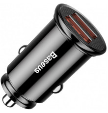 Автомобильное зарядное устройство Baseus Circular Plastic QC 3.0 30W 2USB Black