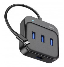 Type-C HUB Hoco HB31 4 in 1 Type-C to 4x USB3.0 0.2m Black