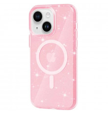 Чехол Galaxy Sparkle MagFit для iPhone 13/14 Pink+Glitter