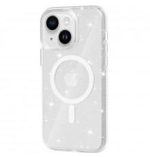 Чехол Galaxy Sparkle MagFit для iPhone 15 Clear+Glitter