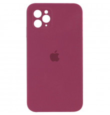 Силиконовая накладка Silicone Case Square iPhone 11 Pro Max Maroon