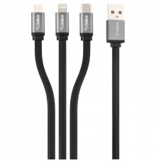 Кабель USB Gelius Squid GP-UC102 3in1 MicroUSB/Lightning/Type-C 1м (12W) Black