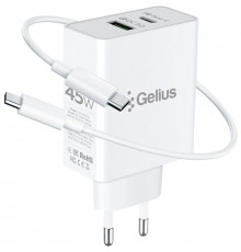 Сетевое зарядное устройство Gelius X-Duo PRO 45W GP-HC053 + кабель Type-C/Type-C White